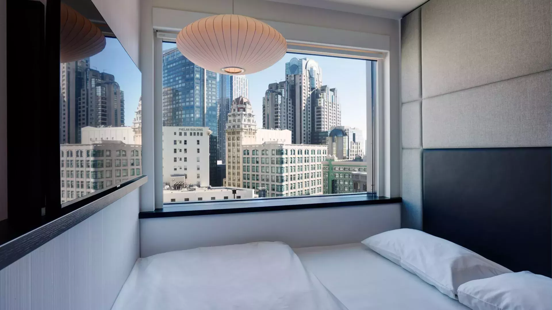 CitizenM hotel room with a view