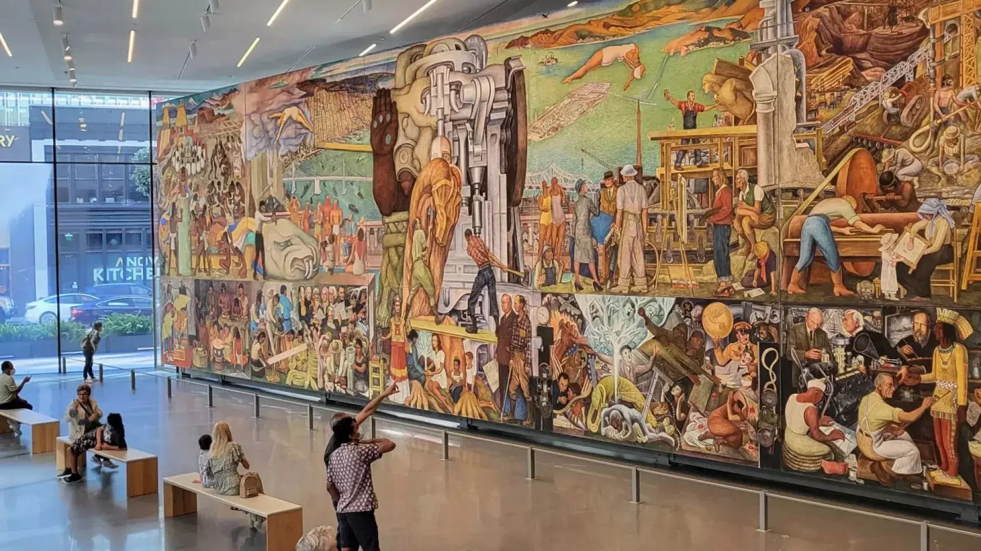 Diego Rivera's mural, America, on view at SFMOMA