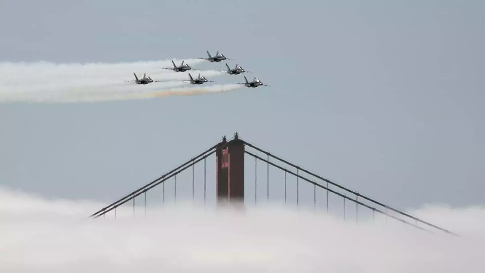 Blue Angels over the Golden Gate Bridge