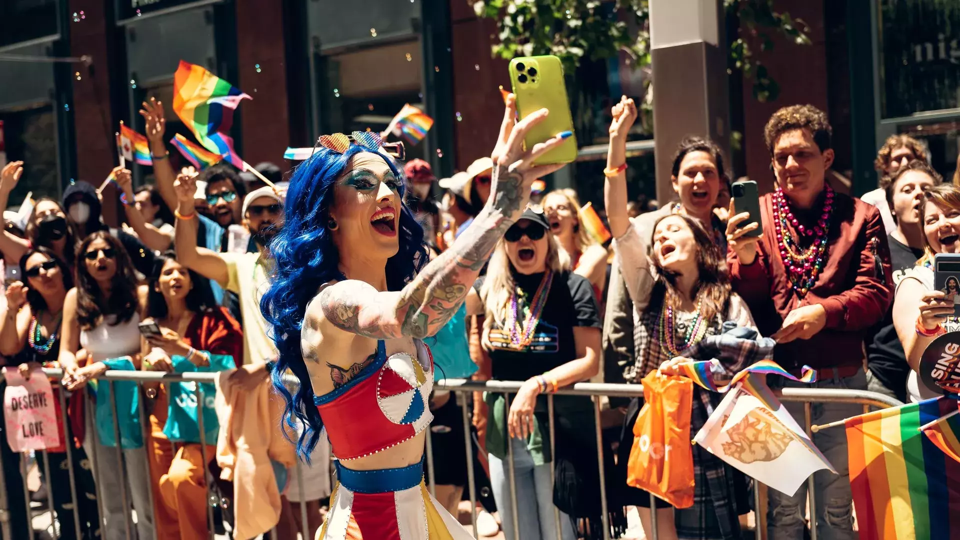 San Francisco Pride Parade and crowd