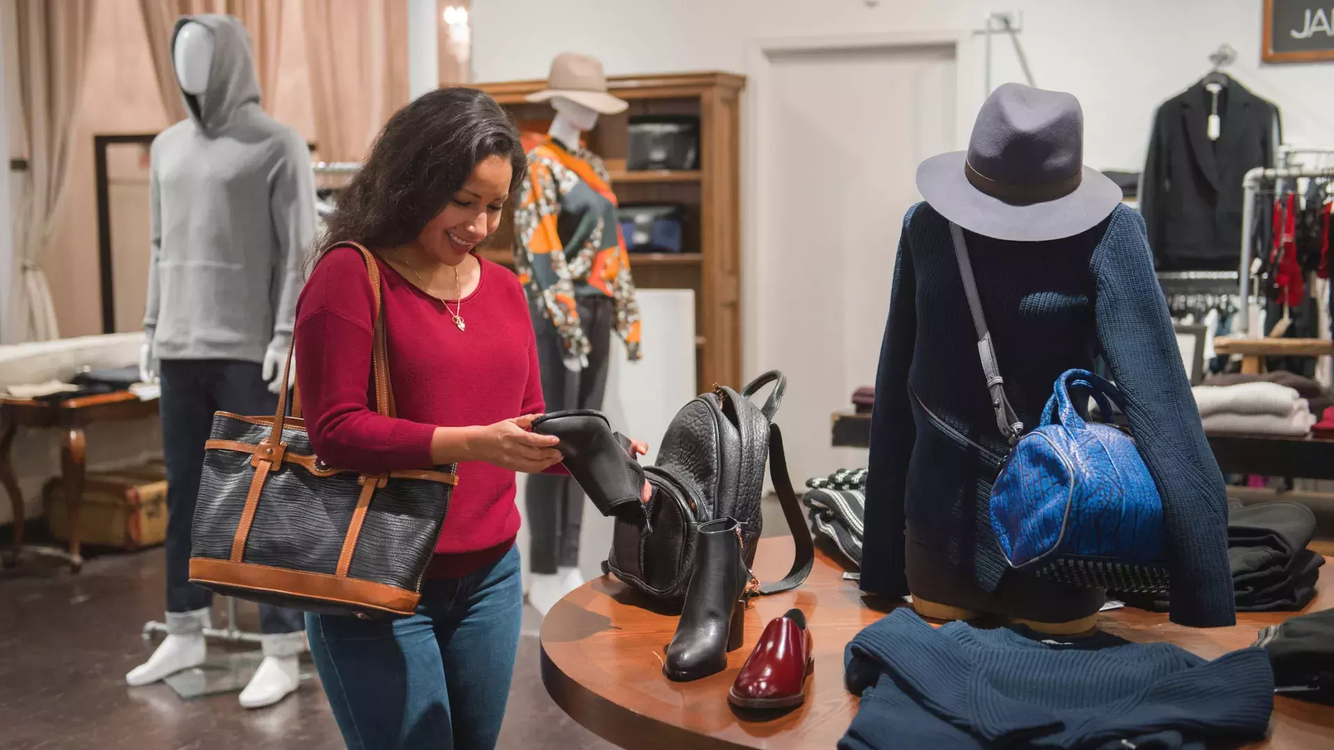 A woman shops in a San Francisco boutique.