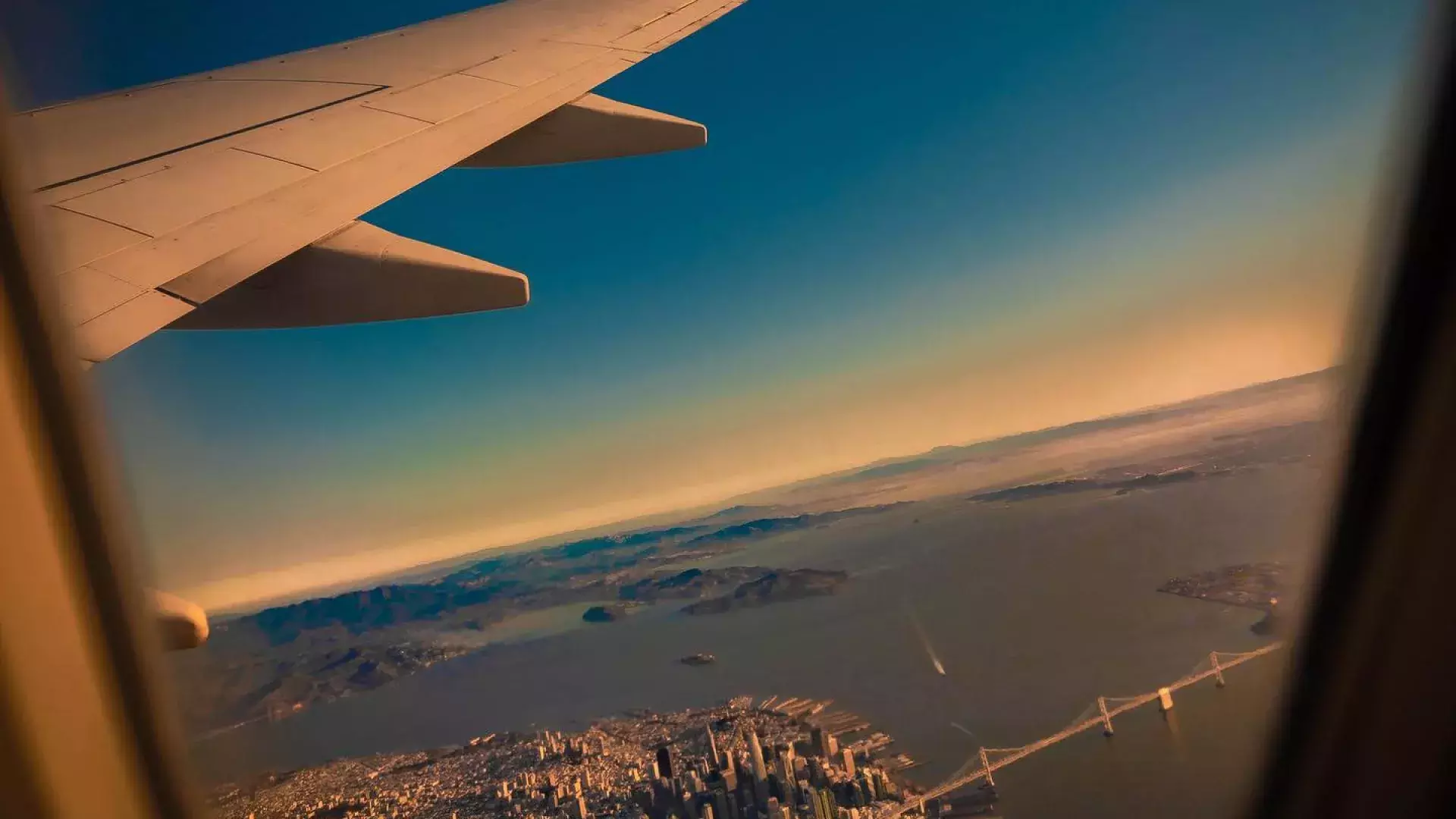 View of San Francisco out of an airplane