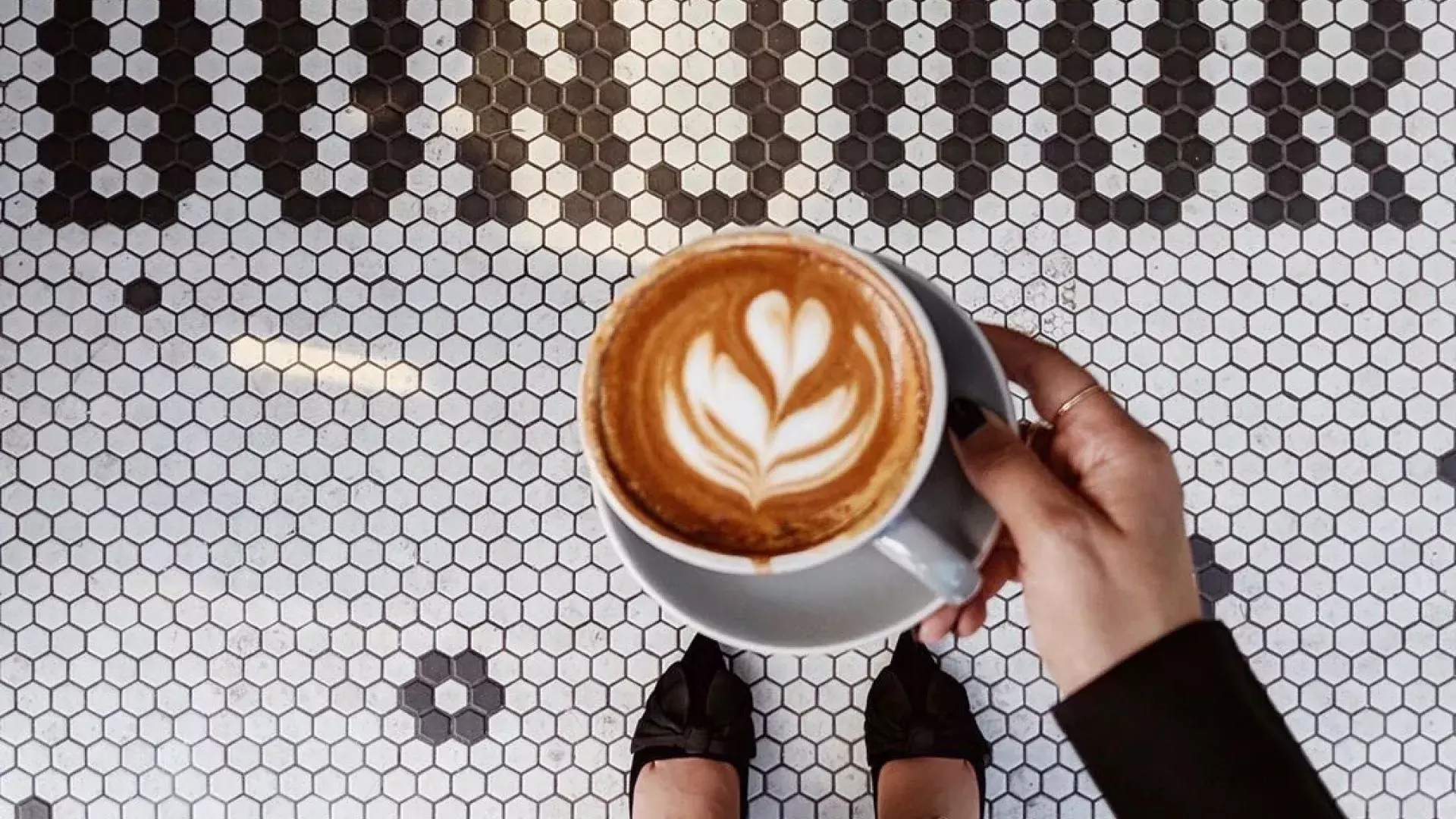 Coffee and a bonjour sign