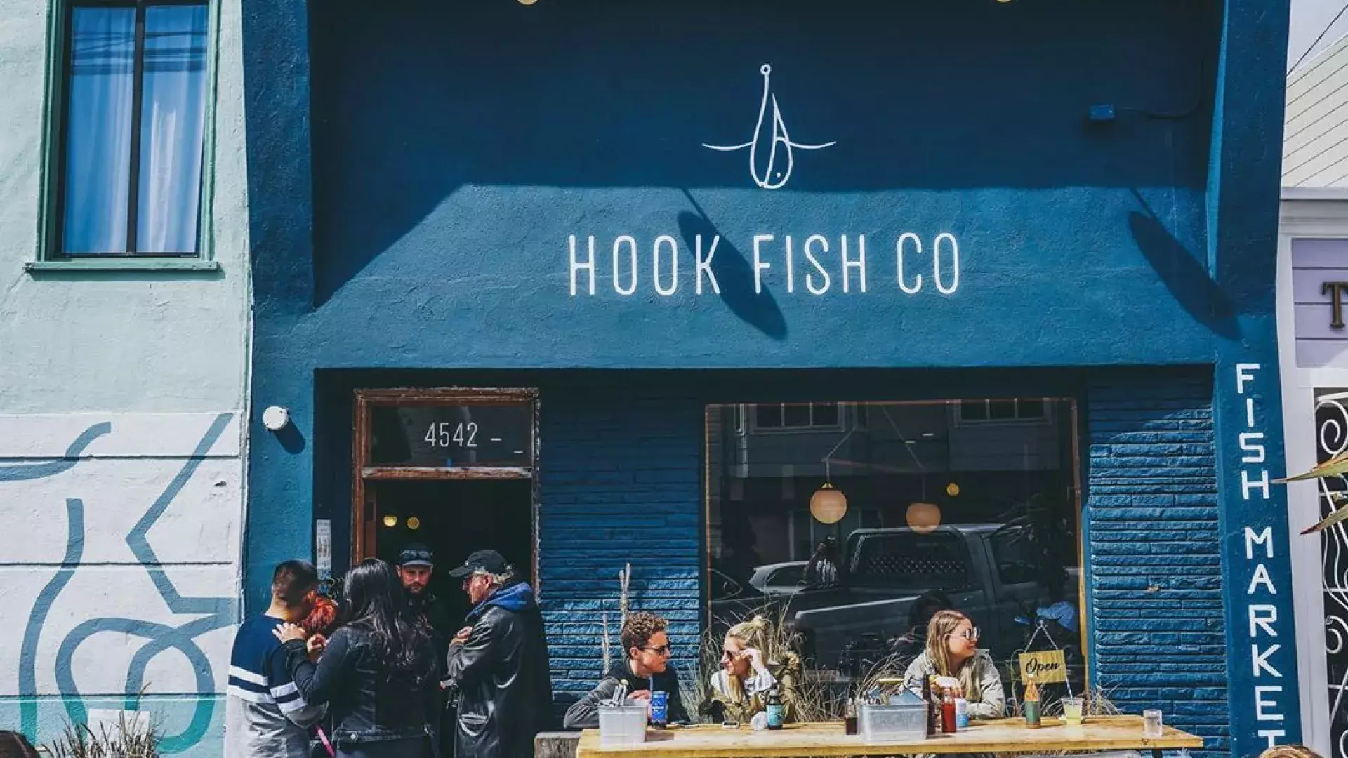 Restaurante Hook Fish no Outer Sunset de São Francisco.