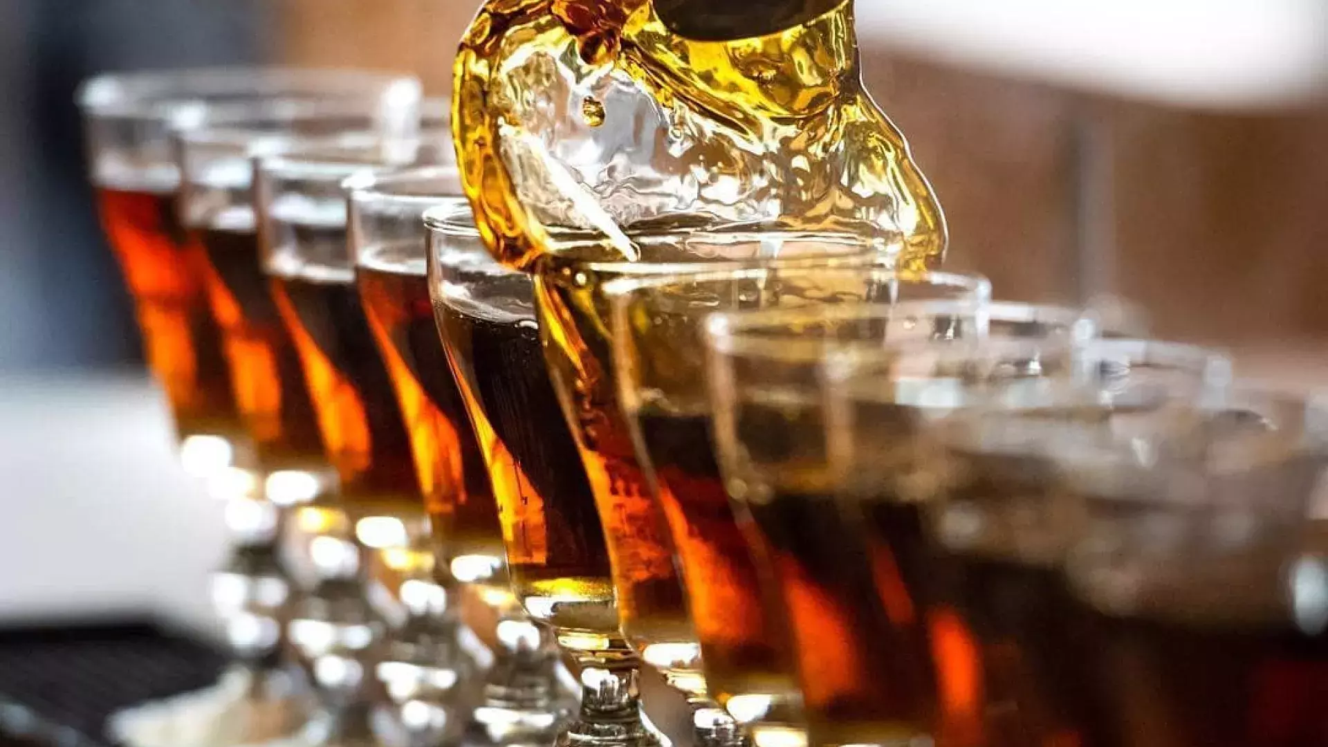 A row of Irish coffees served at The Buena Vista Cafe.