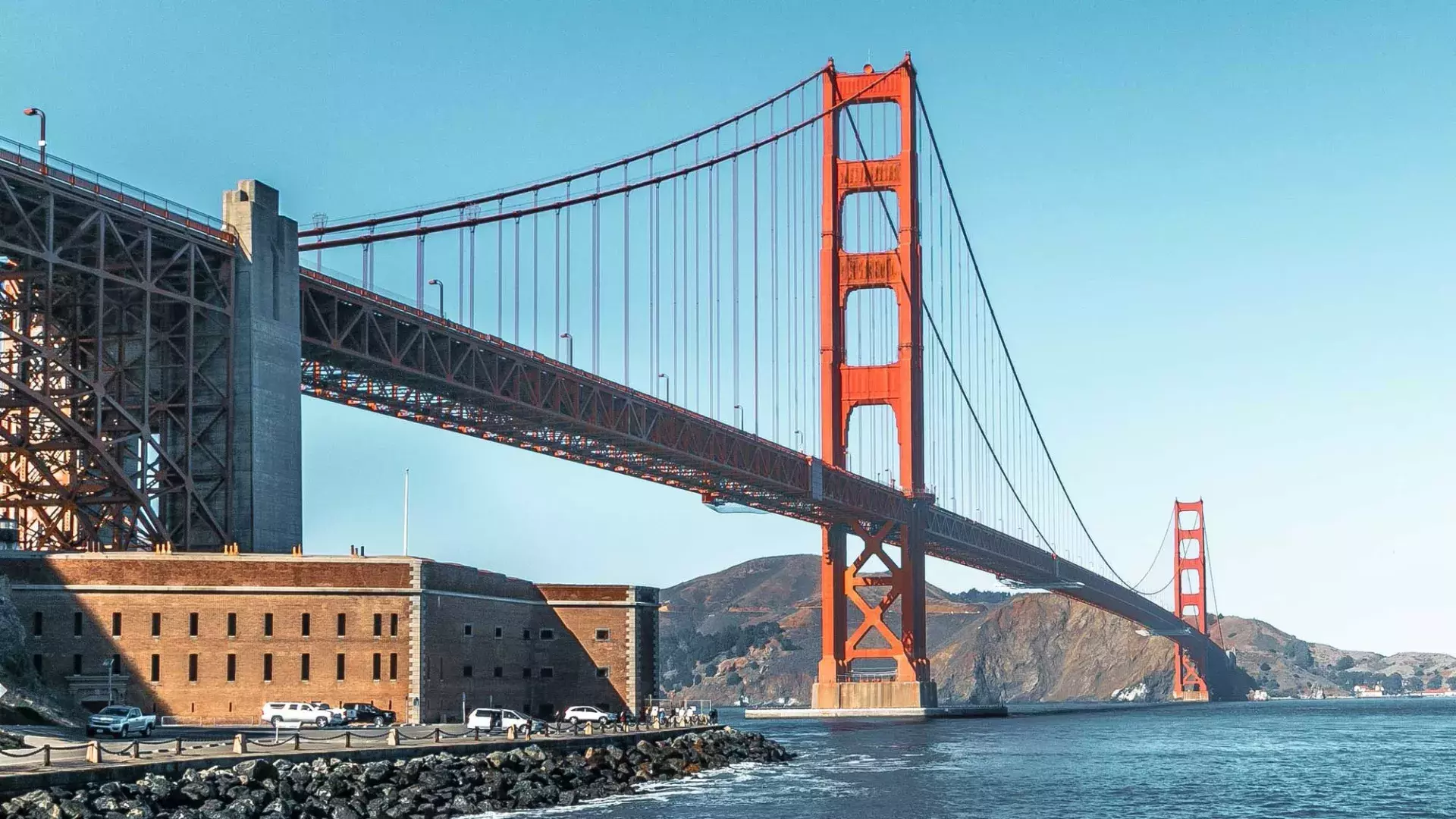 The Civil War-era Fort Point stands at the base of the Golden Gate Bridge.