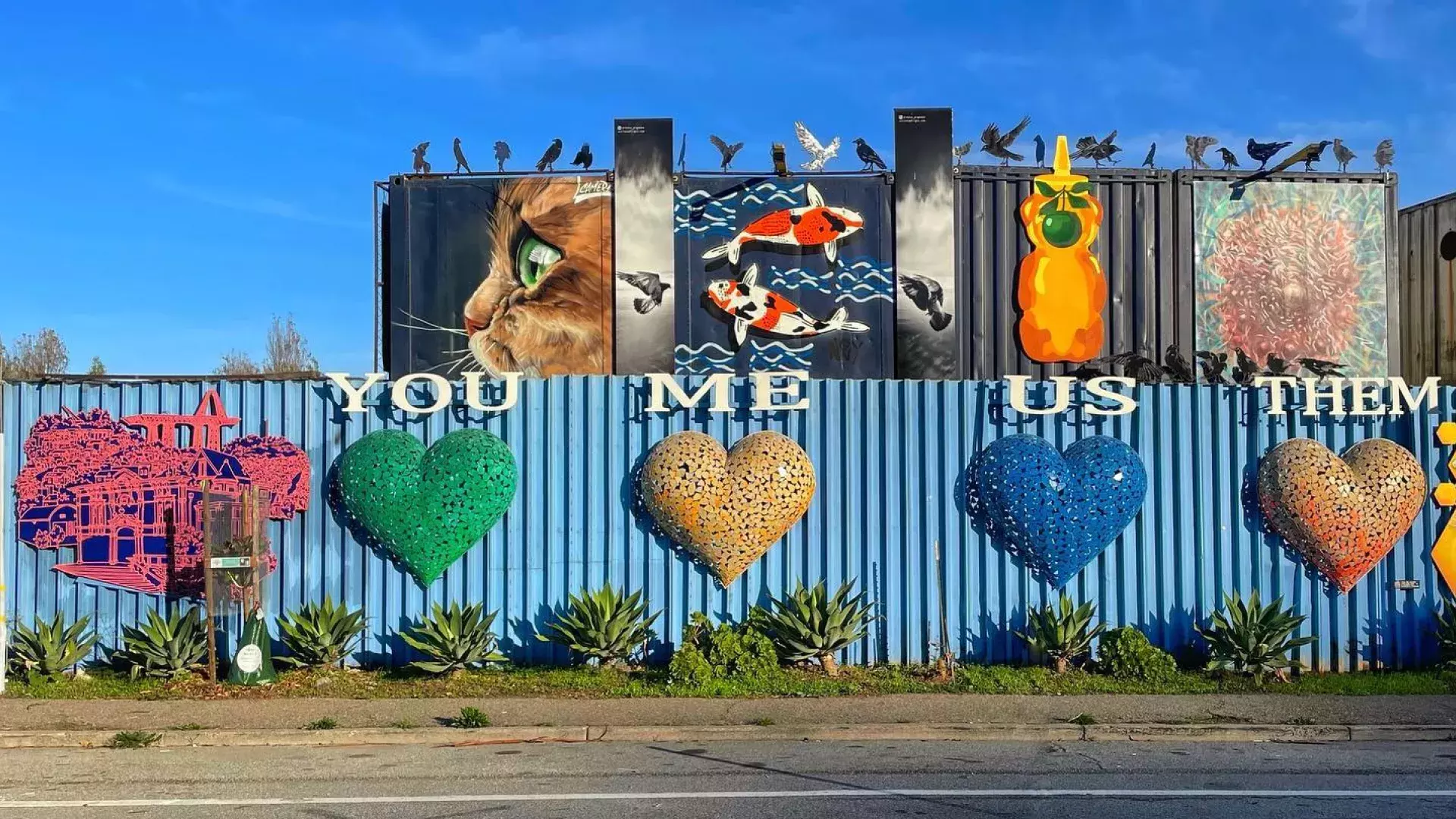 Artworks and murals in San Francisco's Bayview neighborhood.