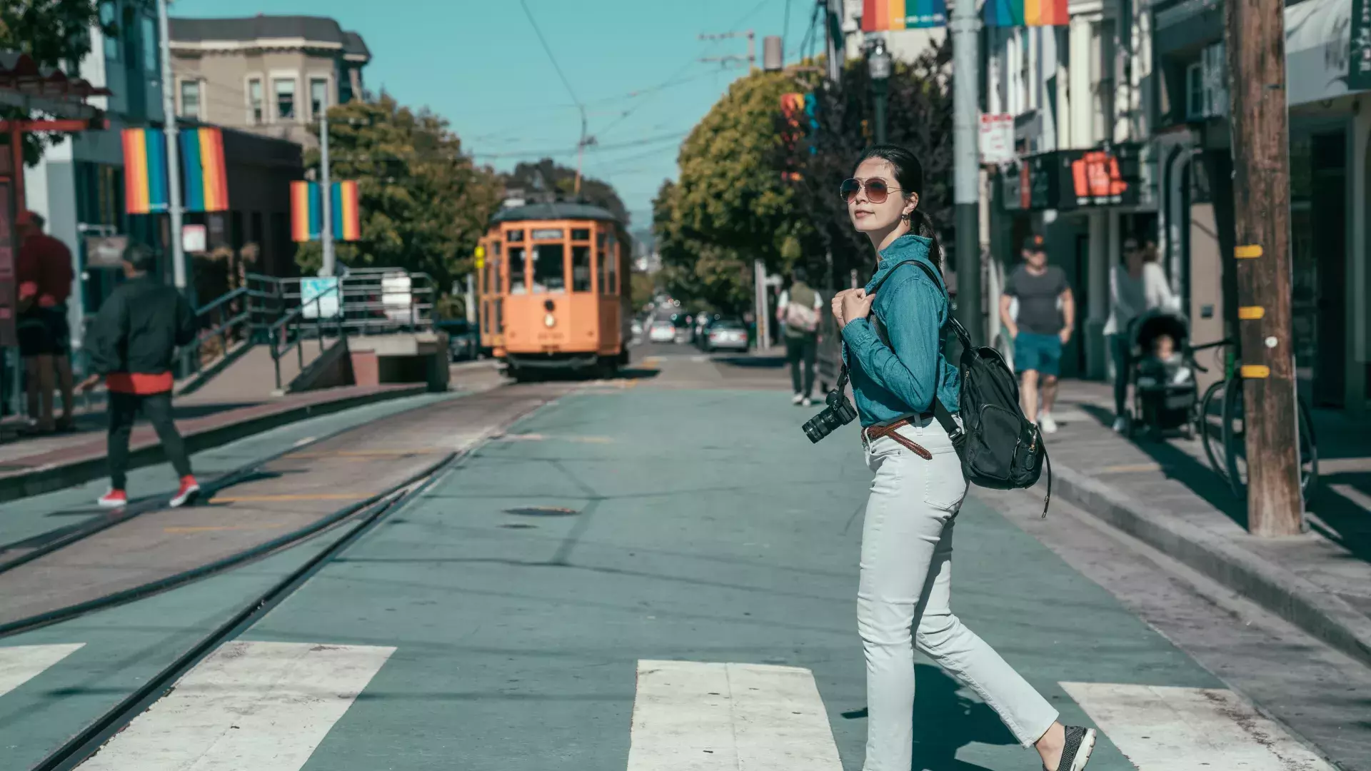 A woman walking in the Castro