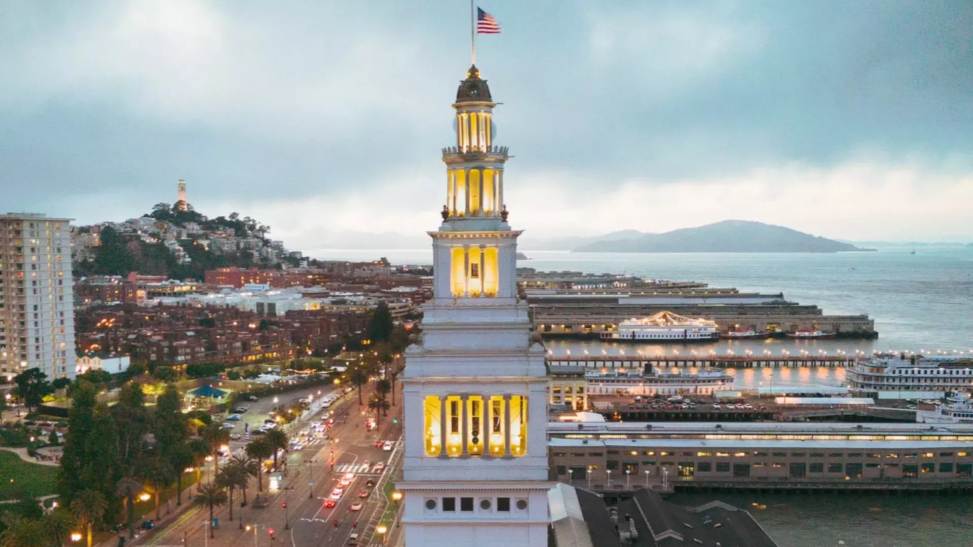 Ferry building in the evening