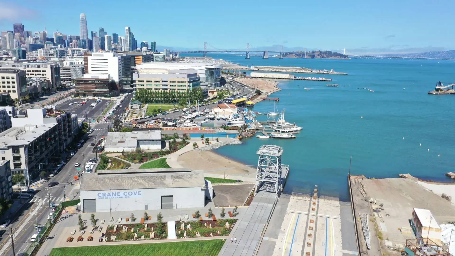 Overhead image of crane cove park