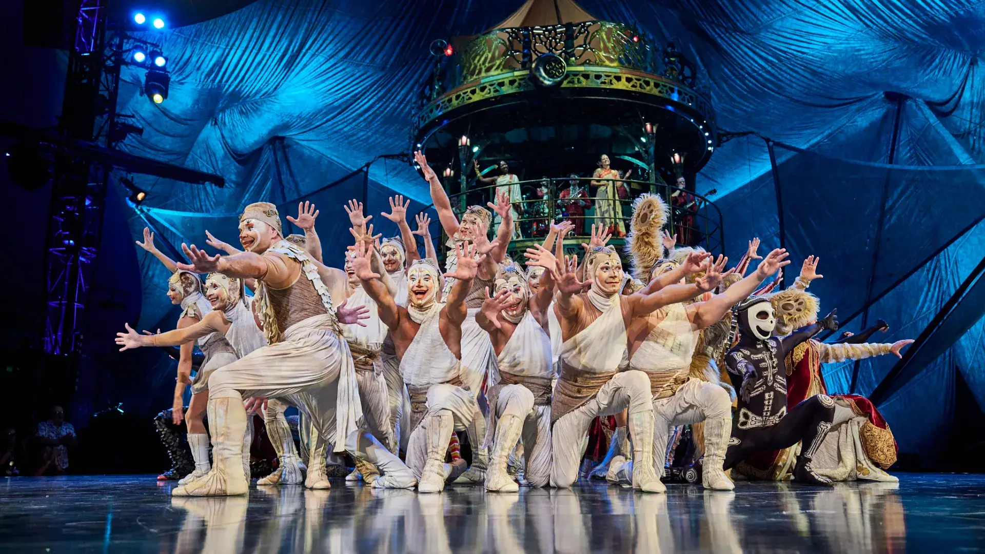 Performers on stage in Cirque du Soleil's "KOOZA"