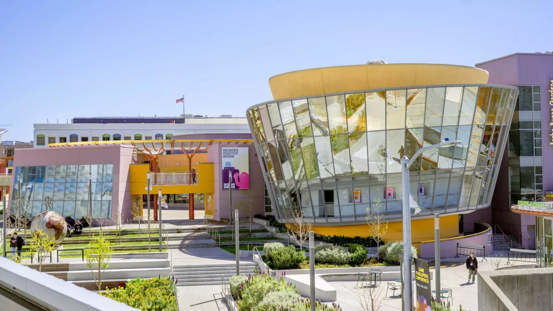 Exterior of Children's Creativity Museum on a sunny day
