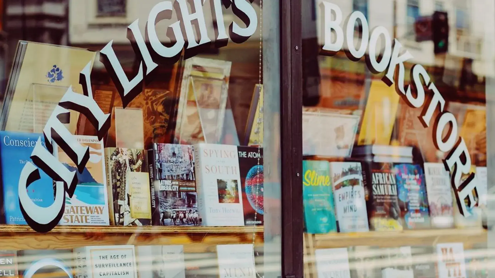 Window of City Lights Bookstore 