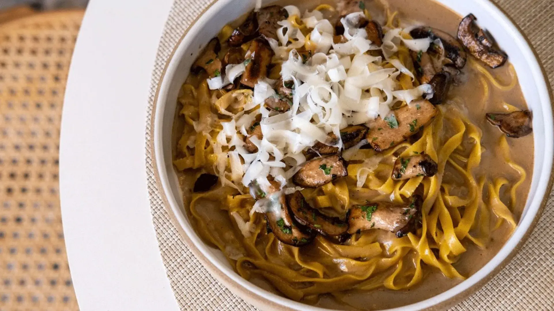 A pasta dish served at one of San Francisco's many Italian restaurants.