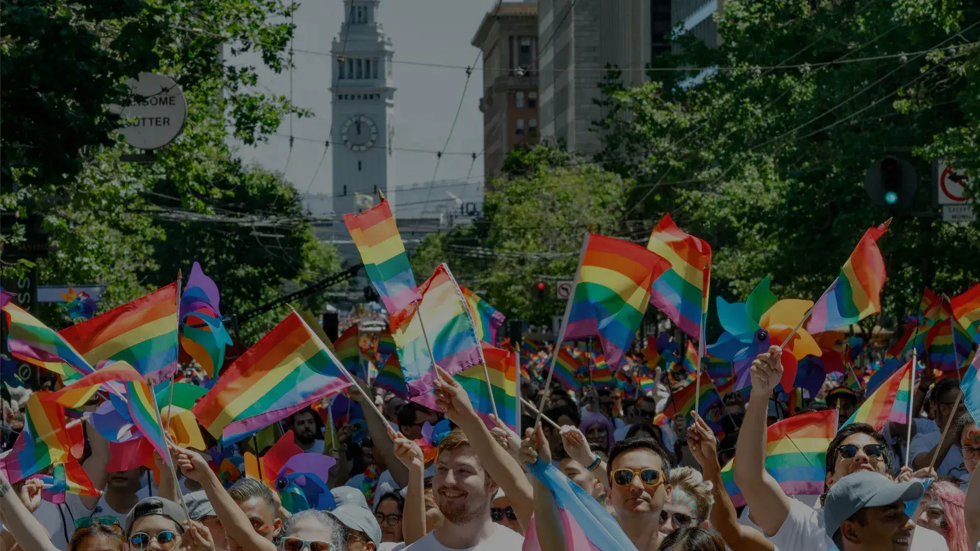 Pride photo with gradient for full width overlay