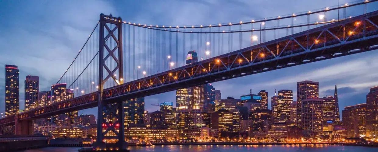 Bay Bridge Embarcadero Night Shot