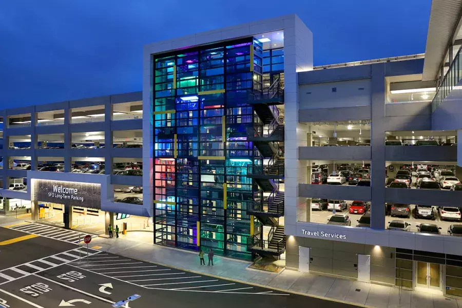 Coding, a light art installation, at San Francisco International Airport