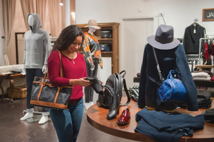 A woman shops in a San Francisco boutique.