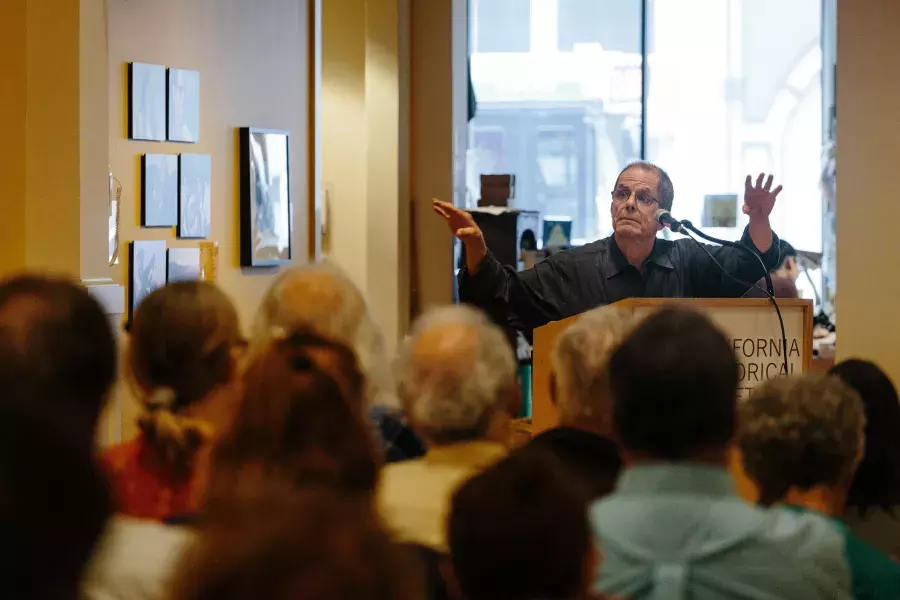 Dennis McNally gives a talk at the California Historical Society.