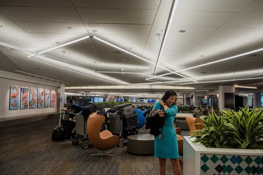 Melinda Yee Franklin at the baggage claim.