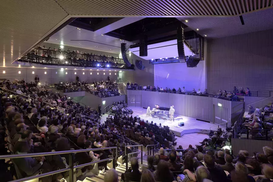 Interior view of a concert at SF Jazz