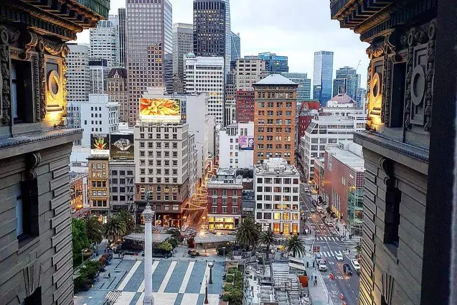 A vista do Westin St. Francis com vista para a Union Square