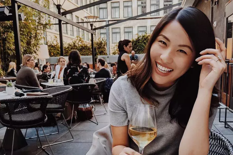 lady at the wine bar