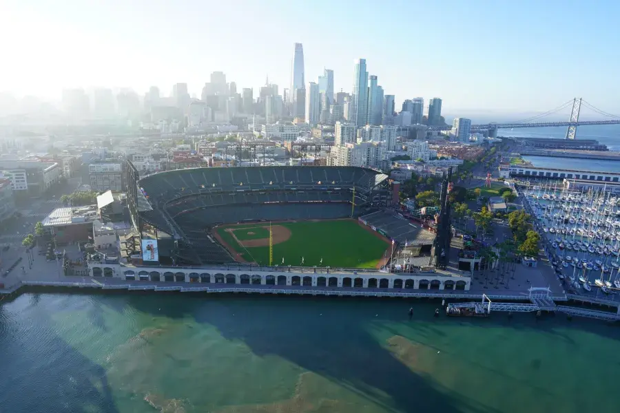 An aerial view of San Francisco's Oracle Park