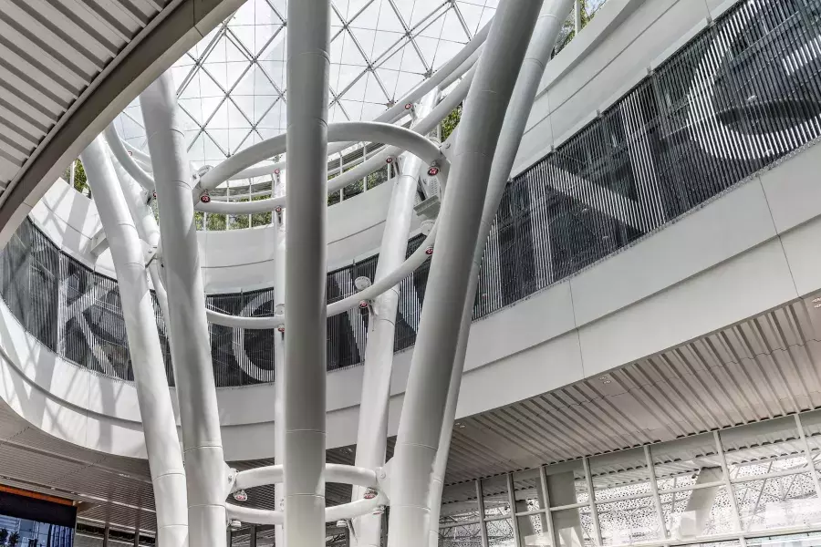 Jenny Holder Light Installation inside of Salesforce Tower