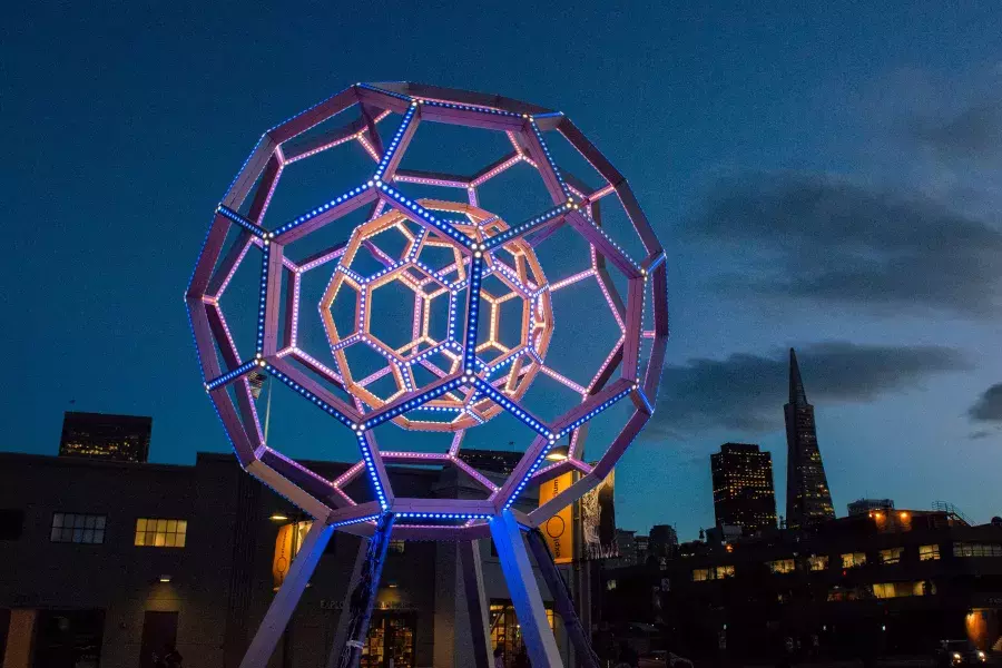 Image of large light installation by Exploratorium 