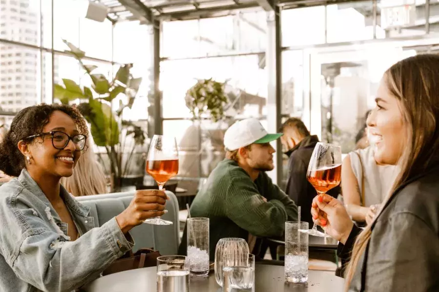 Girls drinking at Rise over Run