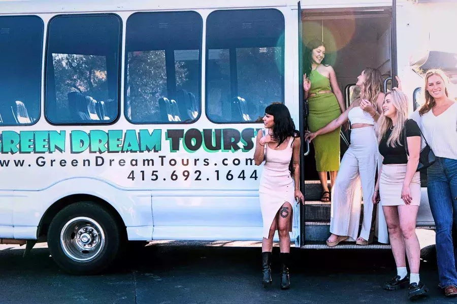 Girls taking a wine tour https://www.tiqets.com/en/napa-valley-wine-tours-from-san-francisco-l205249/?partner=sftravel&tq_campaign=wine_wineries_landing_pag