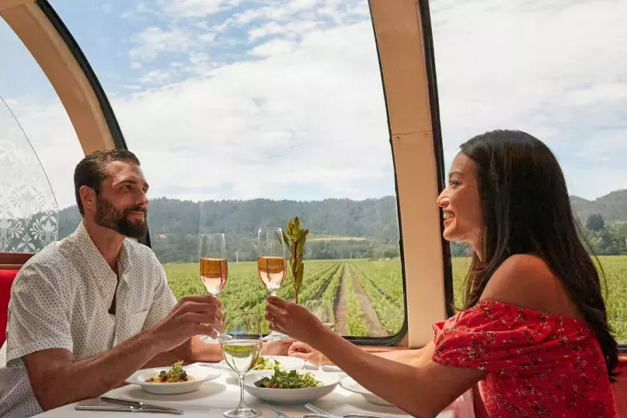 Couple on the Napa Valley Wine Train