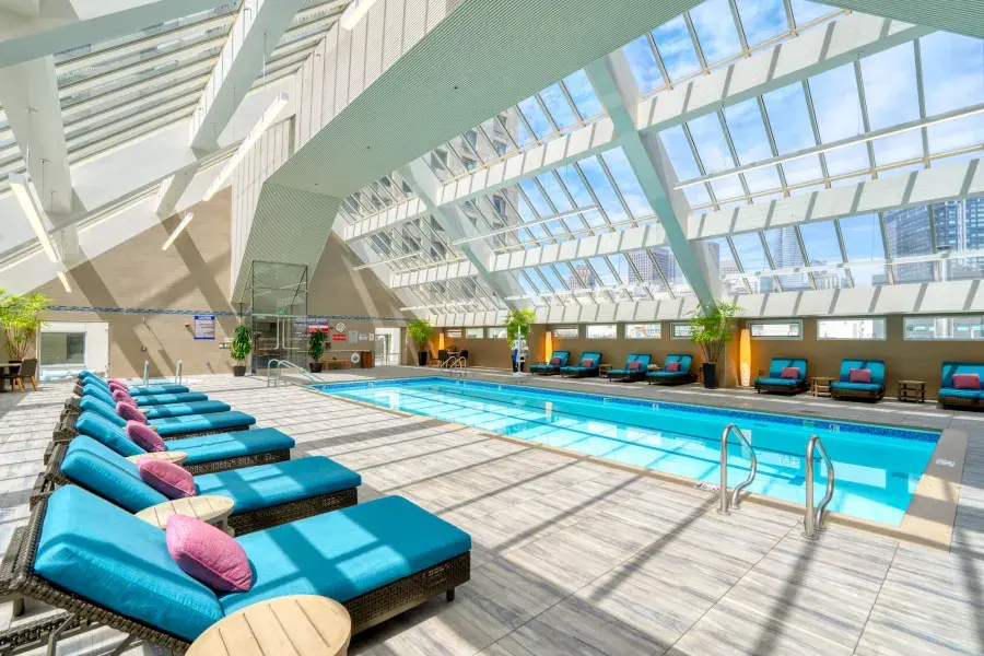 The indoor pool at the Hotel Nikko