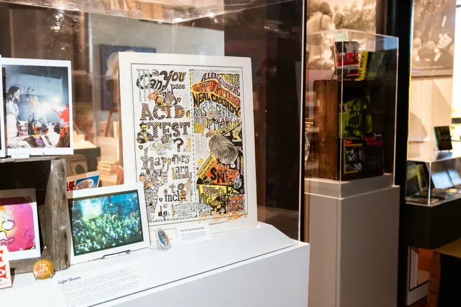 A cabinet display at Haight-Ashbury's Counterculture Museum