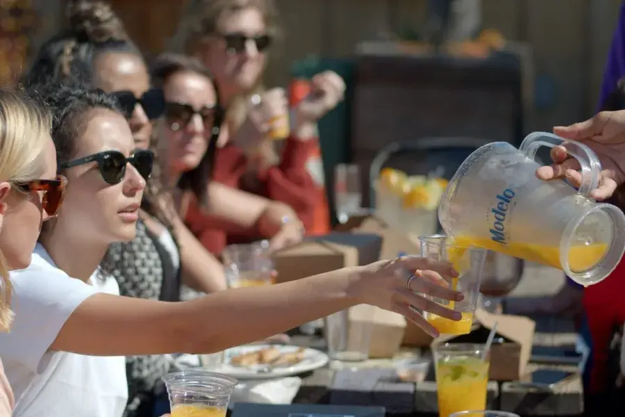Image of people enjoying Mimosas at the Ramp Restaurant