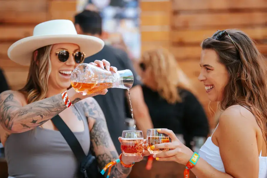 Festival attendees enjoying a drink at BottleRock in Napa