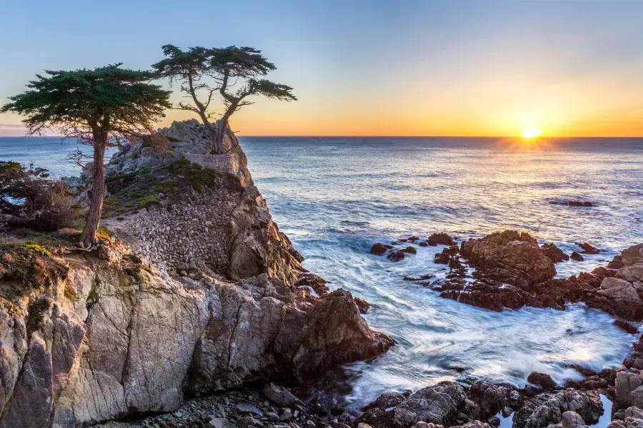 Image of Monterey County Coastline at sunset 