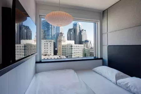 CitizenM hotel room with a view