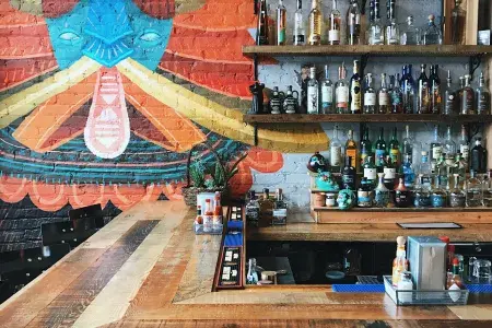 Bar with alcohol