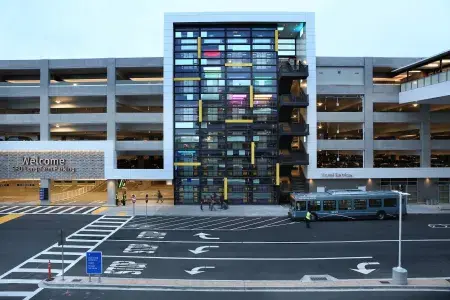 Coding, a light art installation, at San Francisco International Airport
