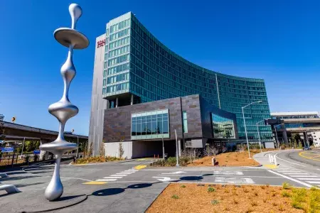 Kohei Nawa's Ether can be seen outside of the SFO Grand Hyatt