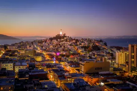 North Beach during twilight