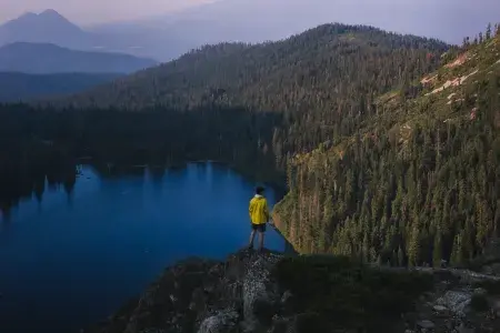 Hiker in Mt. Shasta region
