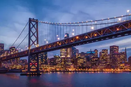 Bay Bridge Embarcadero Night Shot