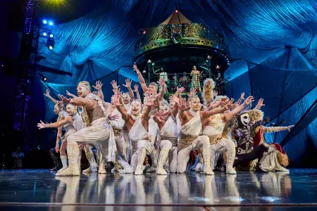Performers on stage in Cirque du Soleil's "KOOZA"