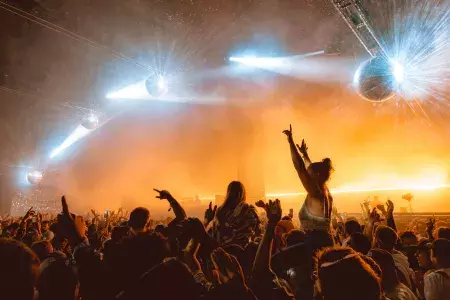 ライブコンサートを楽しむ人々