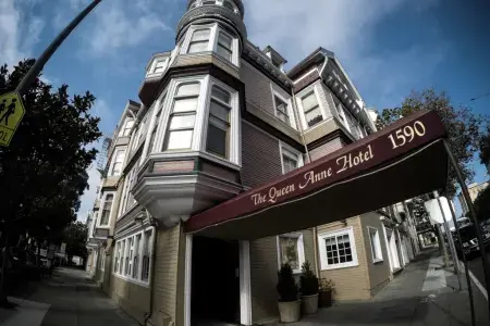 Front entrance of the Queen Anne Hotel in San Francisco