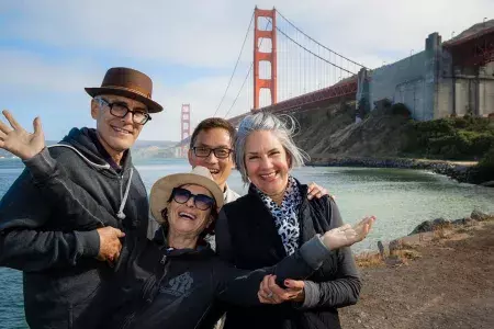 Group of people near Golden Gate Bridge