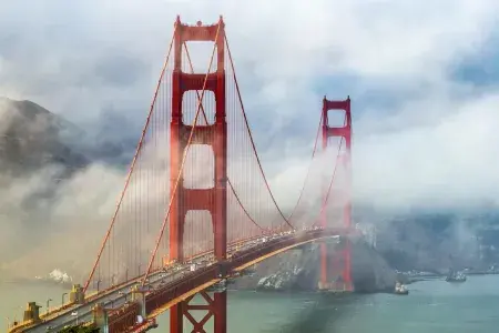 foggy bridge